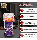 Nutri-blend Complete Kitchen Machine, 400W, 22000 RPM 100% Full Copper Motor, Mixer-Grinder, Blender, Chopper, Juicer, SS Blades, 4 Unbreakable Jars, 2 Years Warranty, Purple, Recipe Book By Chef Sanjeev Kapoor